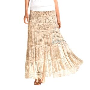 Handmade Crochet Maxi Skirt Cover Up Extra Small/Small